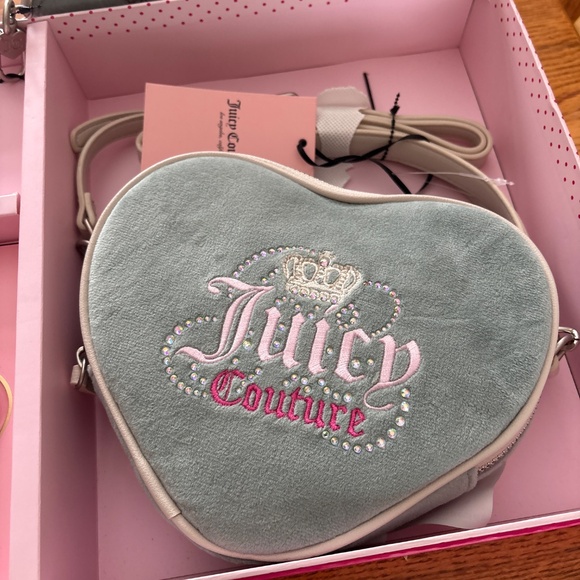 Juicy Couture 3-Piece Sage Green Heart Crossbody Purse Set NWT - Picture 2 of 5